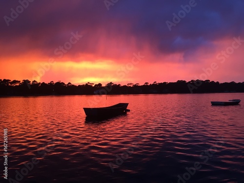 Lac Hossegor coucher de soleil