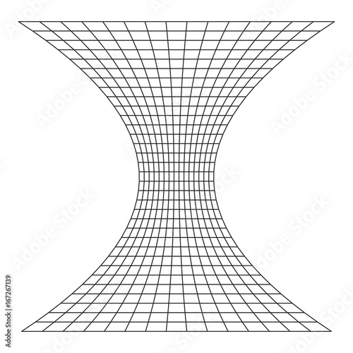 Wireframe Mesh Funnel. Connection Structure. Big Data Visualization Concept. Vector Illustration.