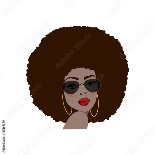 Beautiful portrait of an African American woman in vector format.