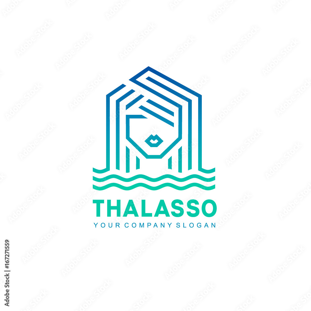 Vector logo design. Thalassotherapy and SPA Vector logo design. Thalassotherapy and SPA