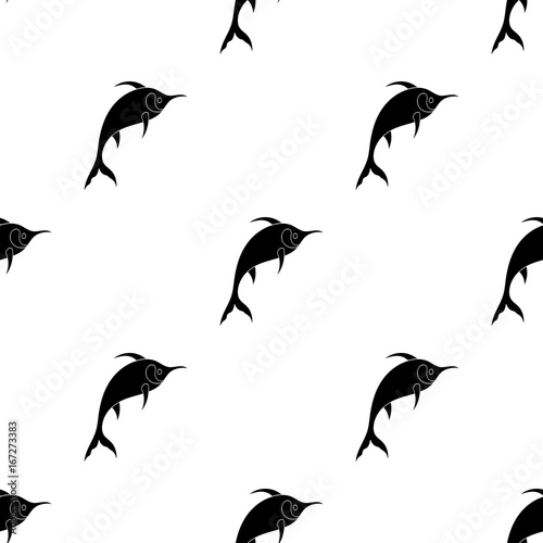 Marlin fish icon in black style isolated on white background. Sea animals symbol stock vector illustration.