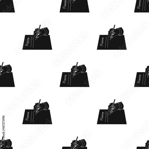 The doctor prescribes the prescription. Medicine single icon in black style vector symbol stock illustration web.