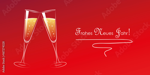 frohes neues jahr champagner