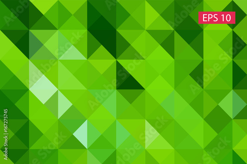 Green abstract geometric background, vector from polygons, triangle background, vector illustration, vector pattern, triangular template