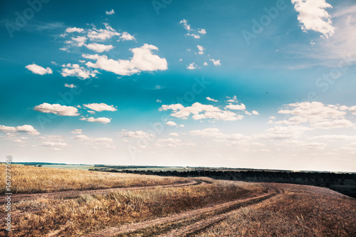 Soil road across the field