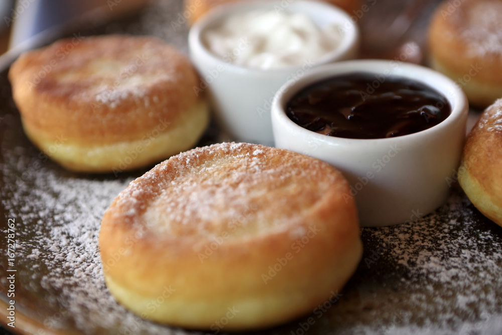 Fritters on plate Fritters on plate