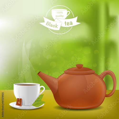 Ads tea ceremony. Vector illustration