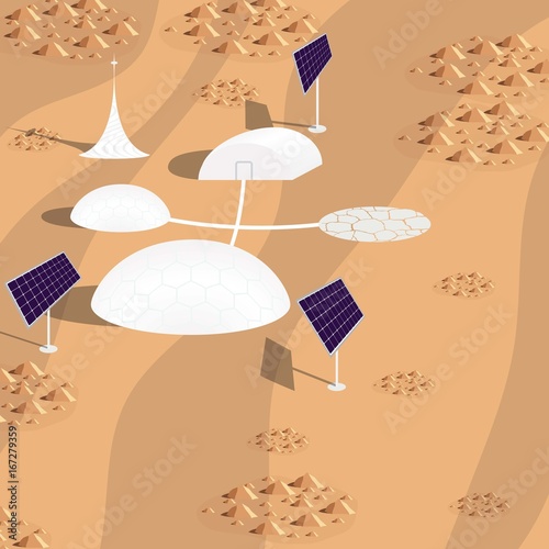 imaginary colony on Mars, space, colonization of the planet