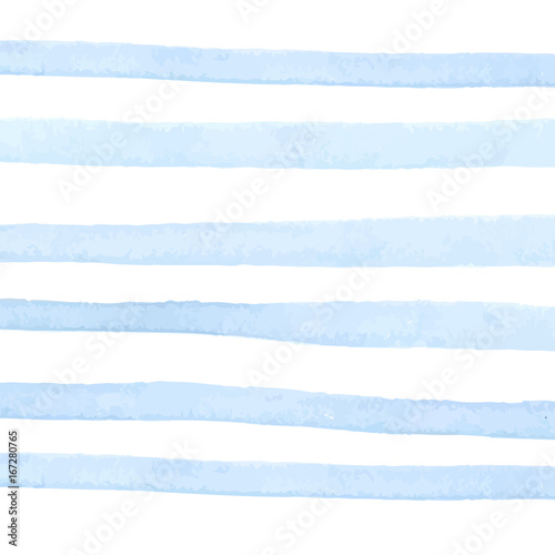 Pastel blue watercolor stripes on white background. Abstract texture.