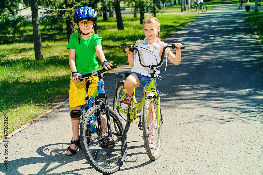 kids riding bikes