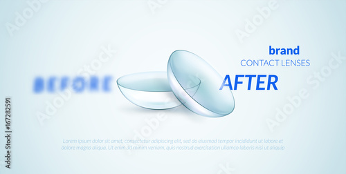 Contact lenses advertising template. Can be used as banner or package
