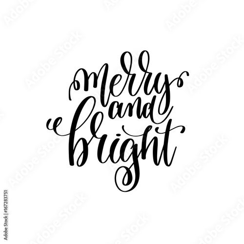 merry and bright hand lettering positive quote to christmas holi