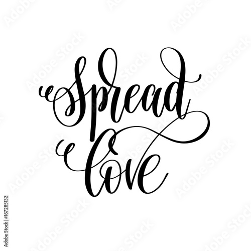 spread love black and white hand lettering script to wedding hol