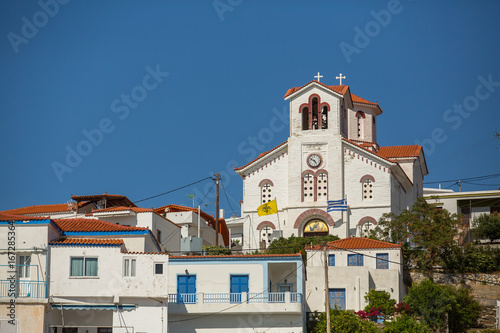 View of chapel on Andros island, Aegean sea, Greece.