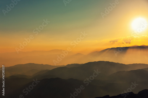 Sunrise in the mountain.