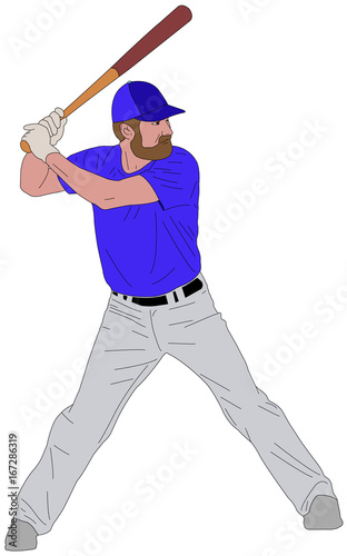  baseball player detailed illustration 6 - vector