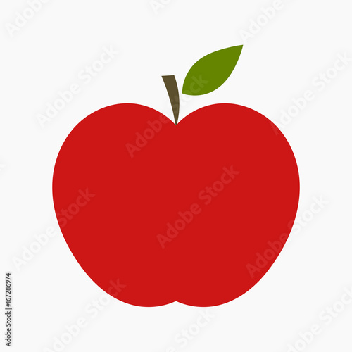 Red apple with leaf