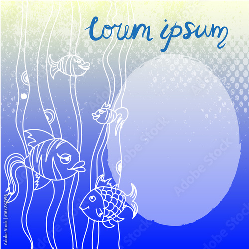 Template for sample text wth fishes