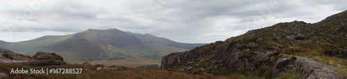 Panoramic mountain landscape, Wild Atlantic Way, Ireland