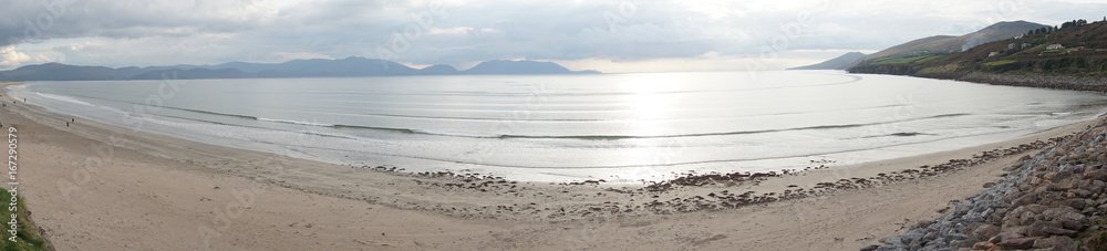 Panoramic view of a beach by the coast of Atlantic Ocean, Wild Atlantic way, Ireland Panoramic view of a beach by the coast of Atlantic Ocean, Wild Atlantic way, Ireland
