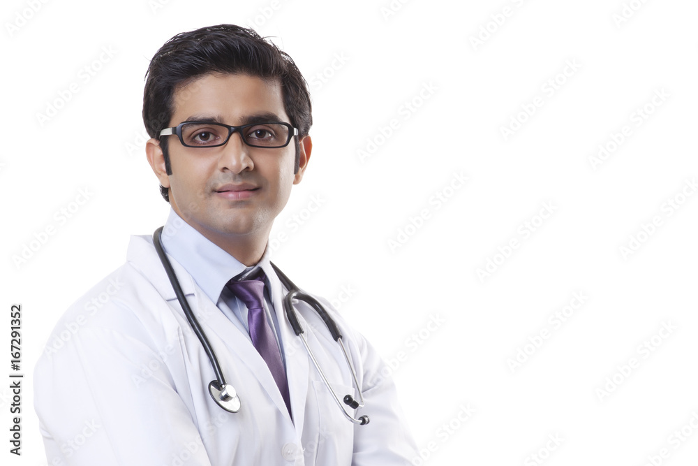 Portrait of a male doctor with a stethoscope around his neck Portrait of a male doctor with a stethoscope around his neck