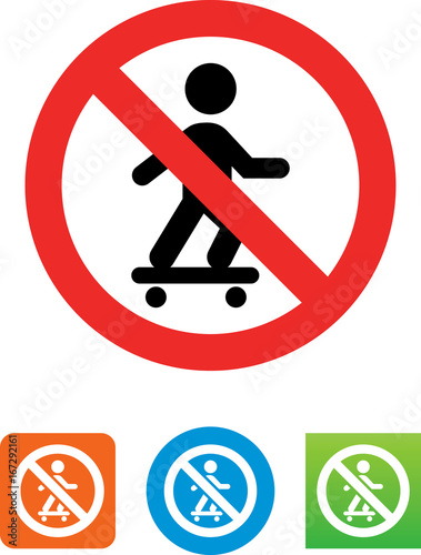 No Skateboarding Icon - Illustration