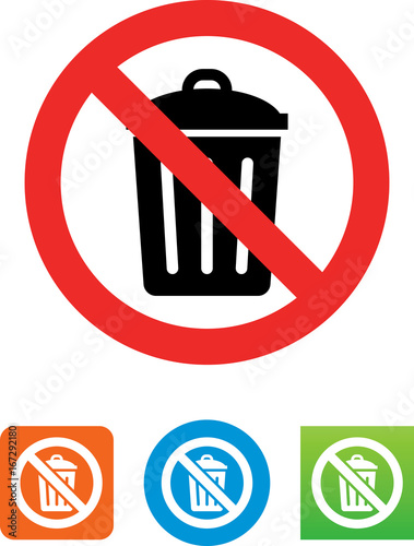 No Throwing Away Icon - Illustration