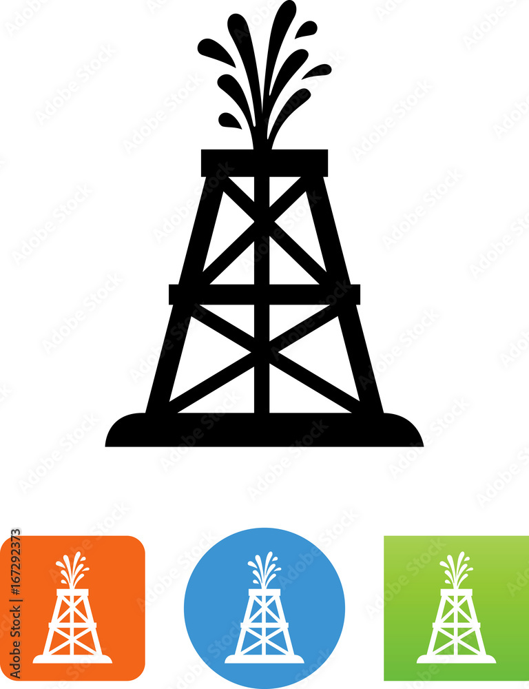 Oil Gusher Icon - Illustration Oil Gusher Icon - Illustration