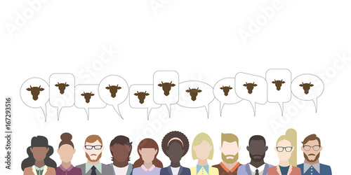 Leute mit Sprechblasen - Rind Kopf