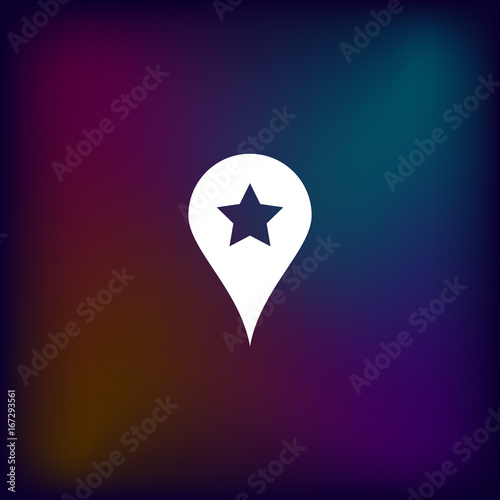 Star favorite pin map icon