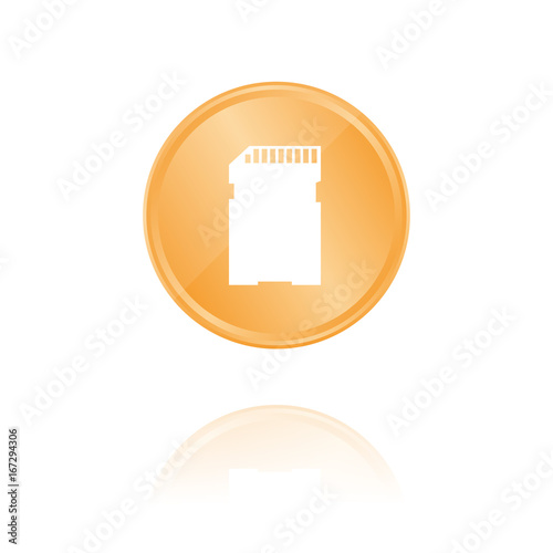 SD-Karte Bronze Münze mit Reflektion