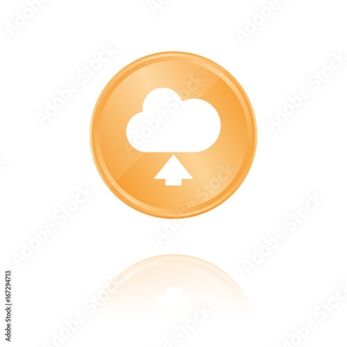 Wolke hochladen Bronze Münze mit Reflektion