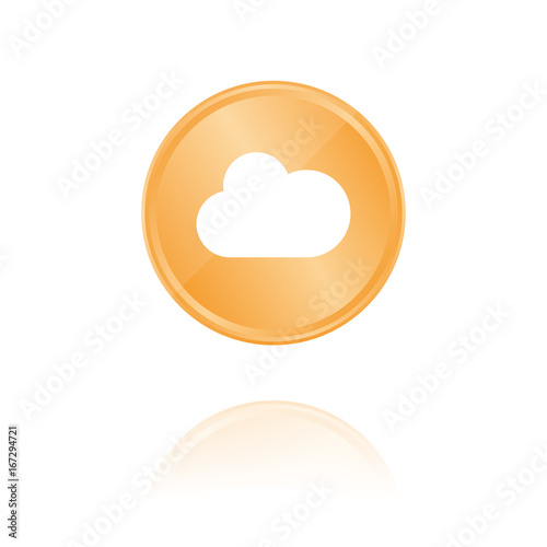 Wolke Bronze Münze mit Reflektion
