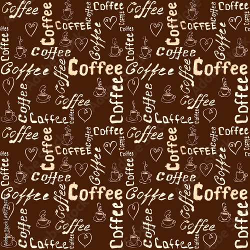 Seamless brown coffee pattern