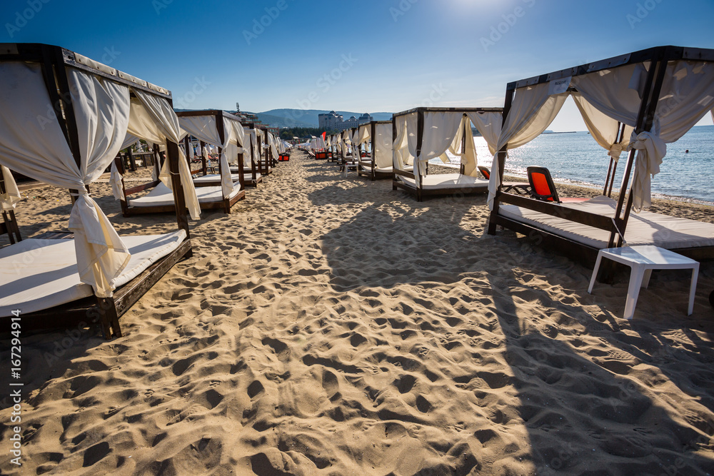 White canopie on a beach
