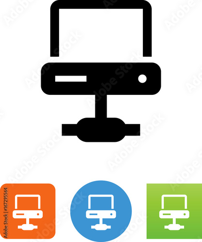 PC Connected To Network Icon