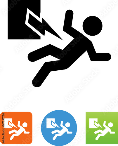 Canvas Print Person Being Shocked By An Electrical Box Icon - Illustration