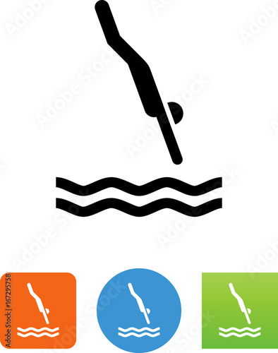 Person Diving Icon - Illustration
