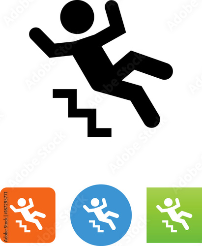 Person Falling Down Stairs Icon - Illustration