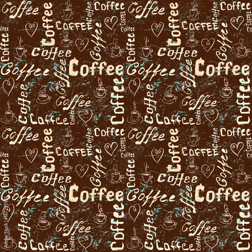 Brown and turquoise coffee pattern