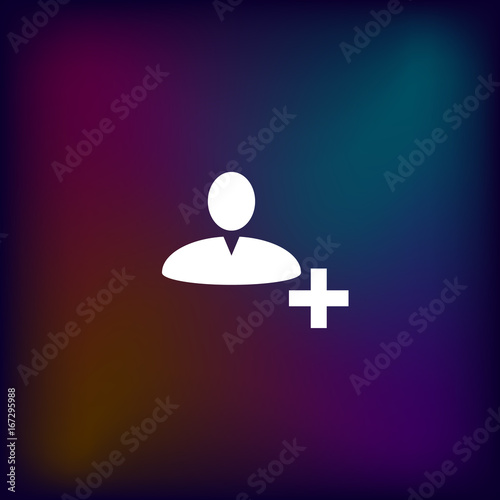 Add new user account flat icon