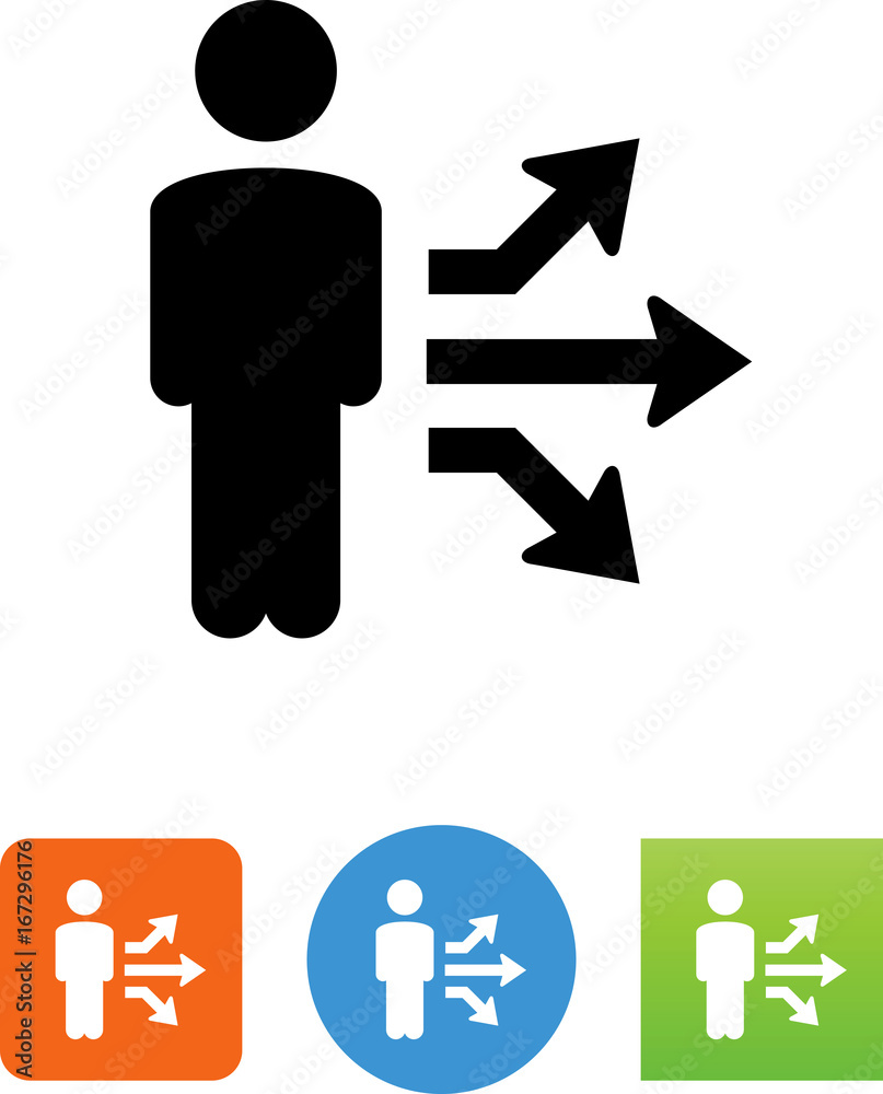 Person Standing Next To Options Icon - Illustration Person Standing Next To Options Icon - Illustration