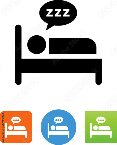 Person Sleeping In Bed Icon - Illustration
