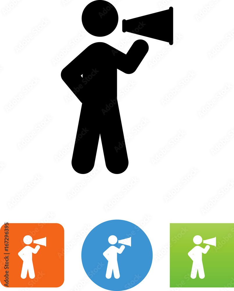 Person With A Megaphone Icon - Illustration Person With A Megaphone Icon - Illustration