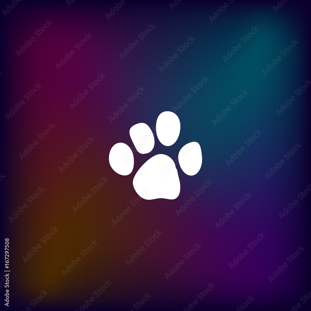 Fototapeta premium Paw print vector icon