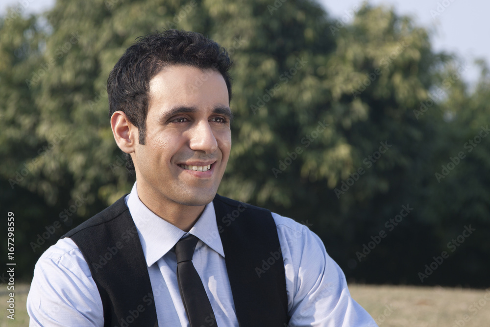 Businessman smiling , INDIA , DELHI