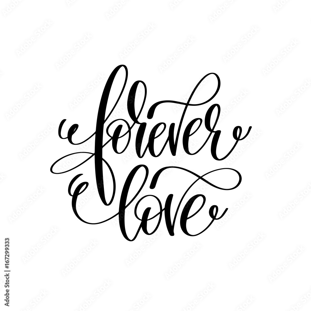 forever love hand lettering romantic quote to valentines day