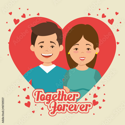 couple in love together forever icon