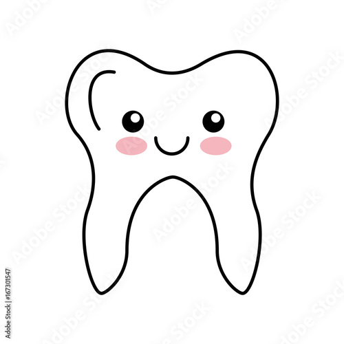 Human tooth kawaii character vector illustration design