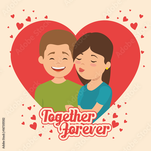couple in love together forever icon